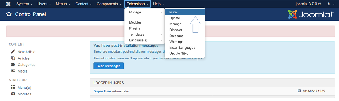 menu extensions Joomla 3.6 module