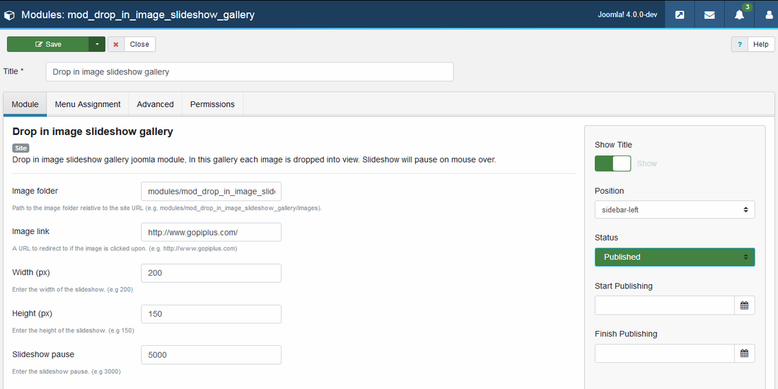 Drop in image slideshow gallery Joomla Module