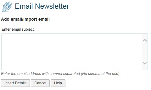 Email newsletter Import email address