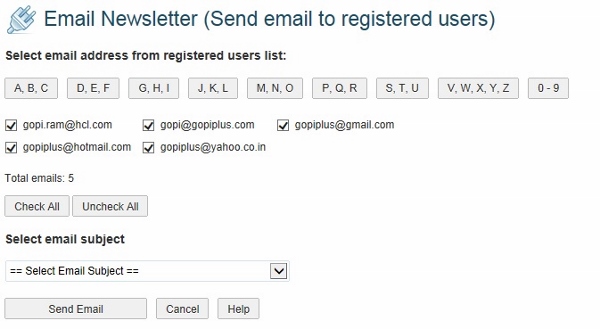 Send Mail to a Registered User