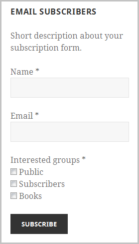 Email Subscribers Advanced Form 