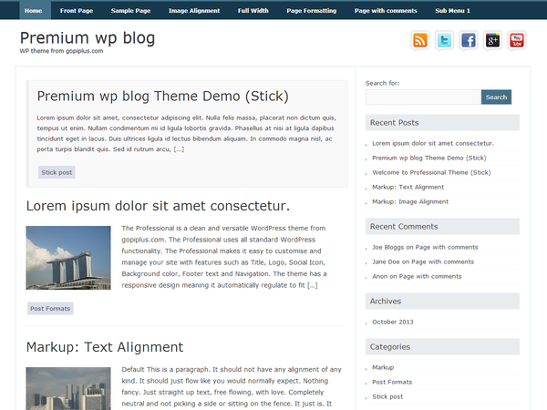 Premium wp blog wordpress theme